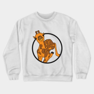 Cute giraffe baby with 2 horns Crewneck Sweatshirt